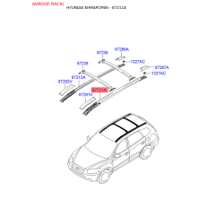 Молдинг крыши левый 87270-2B1005J Mobis