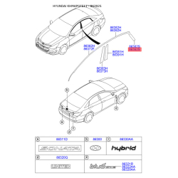Облицювання / захисна накладка, боковина заднє праве 86393-3S010 Mobis