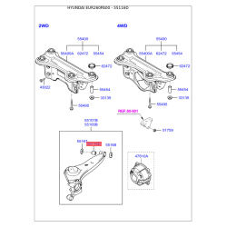 Сайлентблок заднього поперечного важеля зовнішній 55118-26000 Mobis