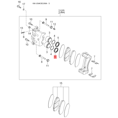 Плафон багажника і перчаточного ящика (бардачка) 92620-26000WK Mobis - 9262026000WK - схема з каталогу 5, USAK3E106A 9262026000WK