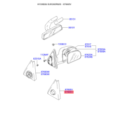 Зеркало наружное правое 87660-26000YD Mobis