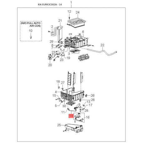 Кришка насоса гідропідсилювача 57126-38000 Mobis - 5712638000 - схема з каталогу 14, EURK3C002A 5712638000