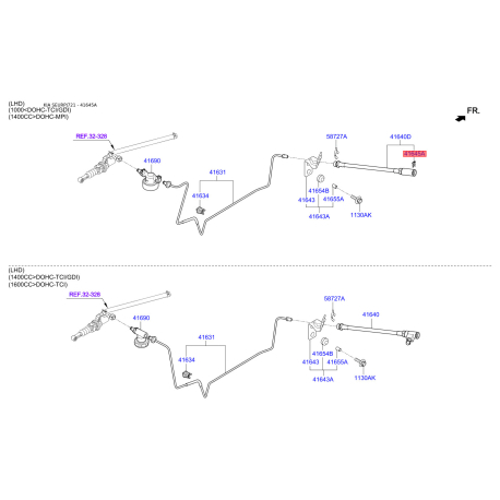 Хомут КПП 41645-2B400 Mobis - 416452B400 - схема с каталога 41645A, SEURPJ721 416452B400