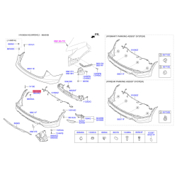Кронштейн, буфер левый 86623-2W001 Mobis