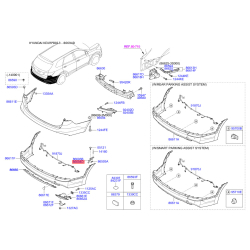 Кронштейн, буфер правий 86624-B8000 Mobis