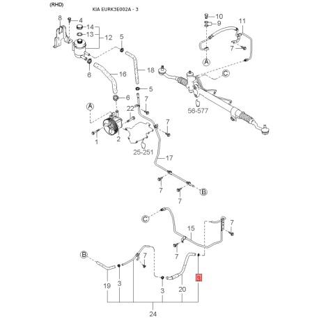 Панель приборов (щиток), в сборе и комплектующие 94003-55461 Mobis - 9400355461 - схема с каталога 3, EURK3E002A 9400355461