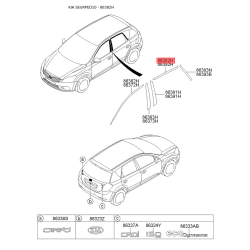 Облицювання / захисна накладка, боковина ліве верхнє 86382-1H501 Mobis