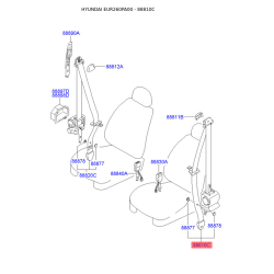 Ремень безопасности левый 88870-26201TI Mobis