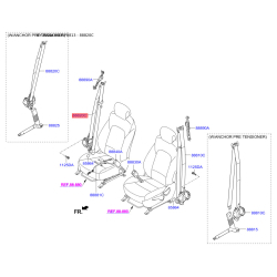 Ремінь безпеки правий 88820-B8200RYN Mobis