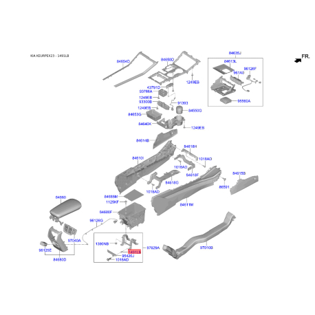 Крепление фонарь задний 14914-05000 Mobis - 1491405000 - схема с каталога 1491LB, KEURPEX23 1491405000