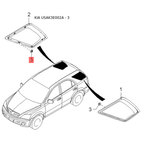 Крепление аккумулятора 37150-3E100 Mobis - 371503E100 - схема с каталога 3, USAK3E002A 371503E100