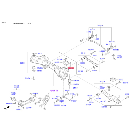 Гайка КПП 13396-10007B Mobis - 1339610007B - схема с каталога 1339GB, AKMAPXMA12 1339610007B