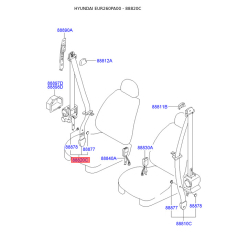 Ремень безопасности правый 88880-26201TI Mobis