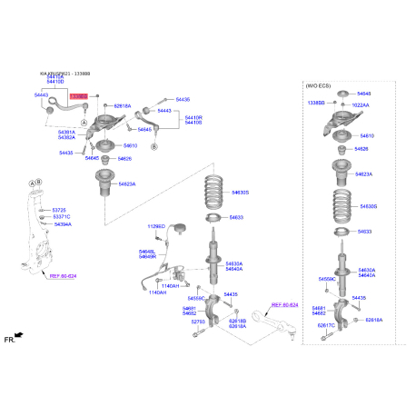 Гайка системы охлаждения 13386-08007B Mobis - 1338608007B - схема с каталога 1338BB, KRUSPJ621 1338608007B