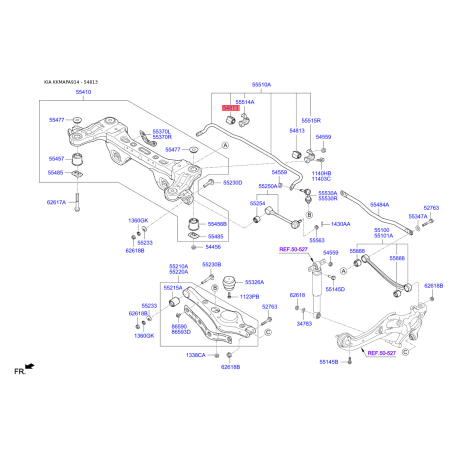 Втулка стабілізатора 54813-2W100 Mobis - 548132W100 - схема з каталогу 54813, KKMAPA914 548132W100