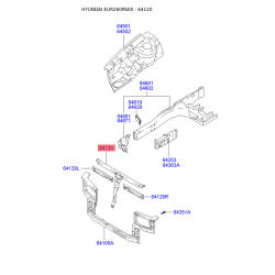 Облицовка передка (передняя панель, морда) 64120-26201 Mobis