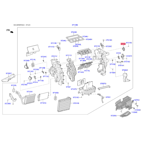 Кришка (корпус або кронштейн) обігрівача 97162-3SAA0 Mobis - 971623SAA0 - схема з каталогу 97124, AKMAPS922 971623SAA0
