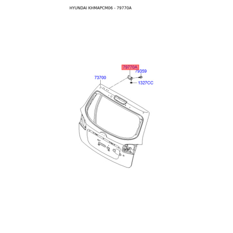 Петля дверей задка (кришки багажника) 79710-2B000 Mobis - 797102B000 - схема з каталогу 79770A, KHMAPCM06 797102B000