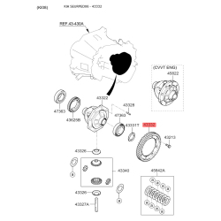 Шестерня дифференциала (ведомая главной пары) МКПП 43332-23251 Mobis