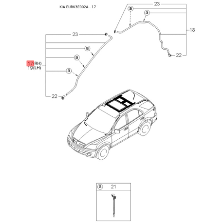 Крышка подшипника, Коленчатый вал задняя 21431-38000 Mobis - 2143138000 - схема с каталога 17, EURK3E002A 2143138000