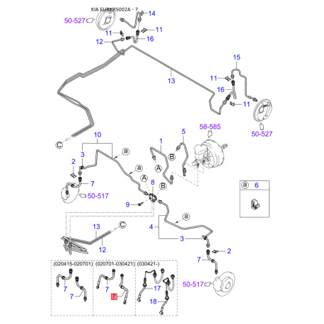 Гайка опори K9994-00603 Mobis - K999400603 - схема з каталогу 7, EURKRS002A K999400603
