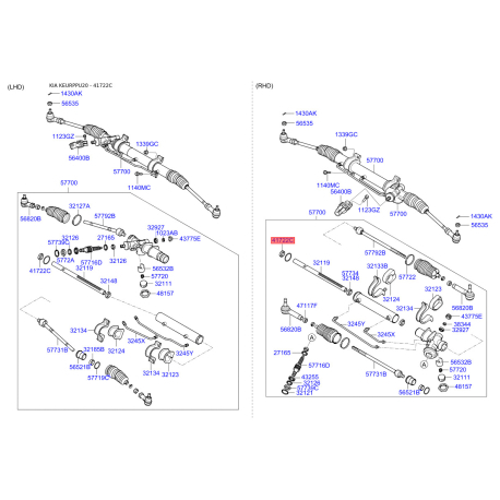 Манжета (кольцо, сальник) поршня суппорта 0K552-32136 Mobis - 0K55232136 - схема с каталога 41722C, KEURPPU20 0K55232136