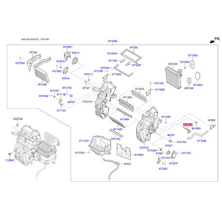 Термістор кондиціонера 97614-3X000 Mobis - 976143X000 - схема з каталогу 97614H, KRUSPG620 976143X000