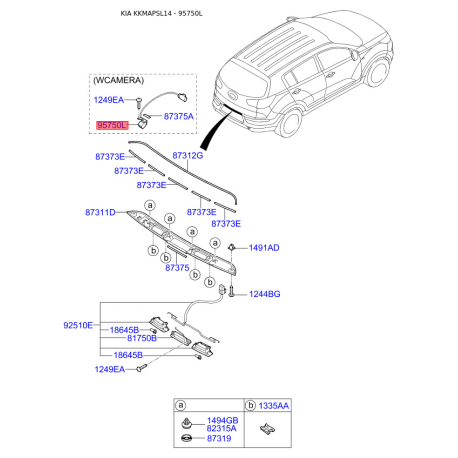 Система помощи при парковке 95750-3W600 Mobis - 957503W600 - схема с каталога 95750L, KKMAPSL14 957503W600