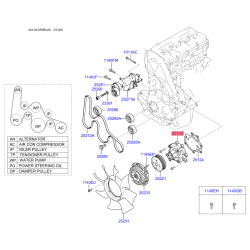 Помпа (насос водяний) 25100-4A200 Mobis