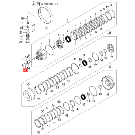 Кришка, важіль натяжного ролика 24544-38010 Mobis - 2454438010 - схема з каталогу 14, EURK3E002A 2454438010