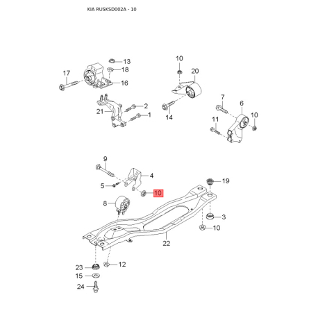 Пильовик рульової рейки 0H002-32125 Mobis - 0H00232125 - схема з каталогу 10, RUSKSD002A 0H00232125