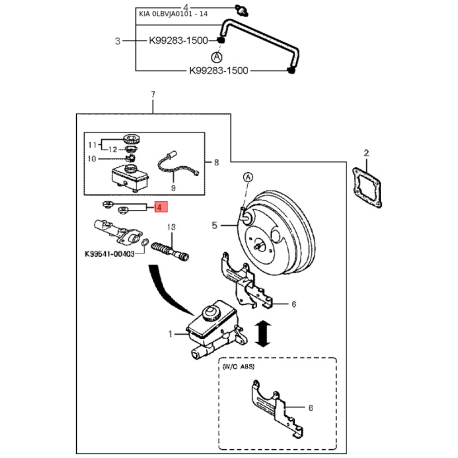 Манжета (сальник) півосі заднього моста 0K011-26157 Mobis - 0K01126157 - схема з каталогу 14, 0LBVJA0101 0K01126157