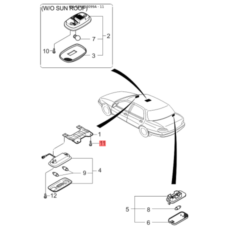 Клапан, рециркуляция ОГ 0K011-18741A Mobis - 0K01118741A - схема с каталога 11, GEXK13099A 0K01118741A
