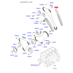 Комплект цепи привода распредвала 24387-4A100 Mobis