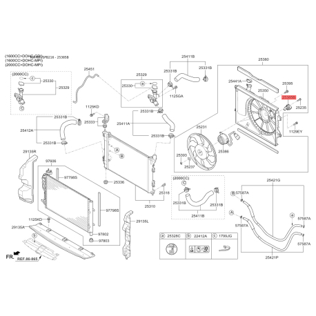 Додатковий резистор, вентилятор кондиціонера 25385-A6000 Mobis - 25385A6000 - схема з каталогу 25385B, KRUSPB216 25385A6000