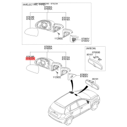 Зеркальный элемент наружного зеркала задний левый 87611-1H050 Mobis