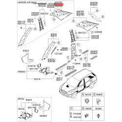 Обивка (накладка) салона левая 85840-3E000CY Mobis