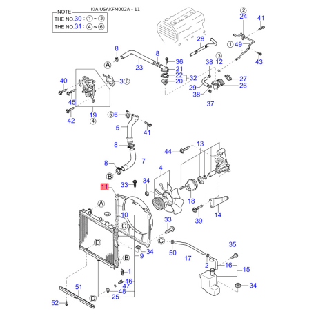 Щит заднього стоянкового гальма в зборі правий 0K045-26280 Mobis - 0K04526280 - схема з каталогу 11, USAKFM002A 0K04526280