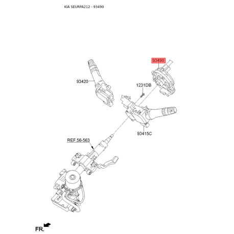 Витая пружина, подушка безопасности 93490-2T210 Mobis - 934902T210 - схема с каталога 93490, SEURPA212 934902T210
