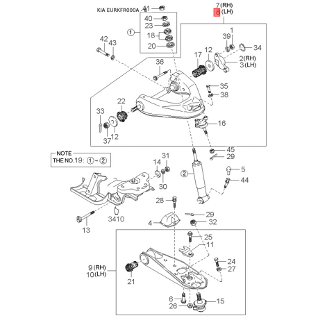 Угольная щетка, стартер 0K621-24720 Mobis - 0K62124720 - схема с каталога 8, EURKFR000A 0K62124720