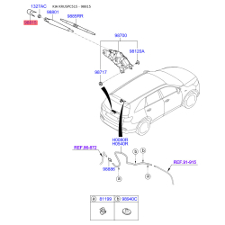 Крепление заднего рычага стеклоочистителя и трапеции 98812-C5000 Mobis