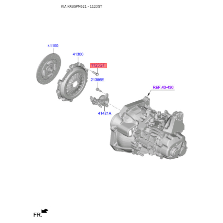 Болт троса стояночного тормоза 11233-08161 Mobis - 1123308161 - схема с каталога 1123GT, KRUSPM621 1123308161