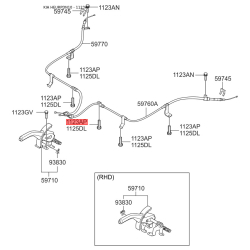 Болт троса стоянкового гальма 11230-08256B Mobis