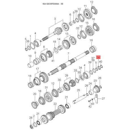 Хомут, воздушный шланг компрессора K9928-25000B Mobis - K992825000B - схема с каталога 36, GECKFK000A K992825000B
