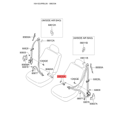 Крепление и натяжение ремень безопасности левое 88831-3E300CY Mobis