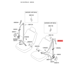 Кріплення і натяг ременя безпеки 88890-3E000CY Mobis