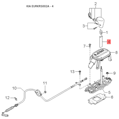 Кронштейн, тяга стартера ME356-18X05 Mobis - ME35618X05 - схема с каталога 4, EURKRS002A ME35618X05