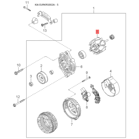 Болт впускної системи K9979-40625B Mobis - K997940625B - схема з каталогу 5, EURKRS002A K997940625B