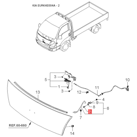 Болт стартера K9090-10811 Mobis - K909010811 - схема з каталогу 2, EURK4E004A K909010811