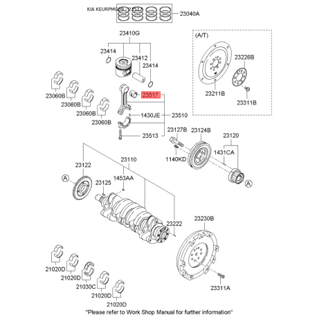 Втулка шатуна 23517-27100 Mobis - 2351727100 - схема з каталогу 23517, KEURPMG09 2351727100